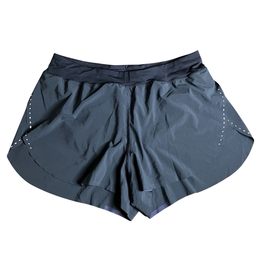 Lululemon Fast Free Reflective High Riss Classic Fit Shorts 10 Split Hip Navy